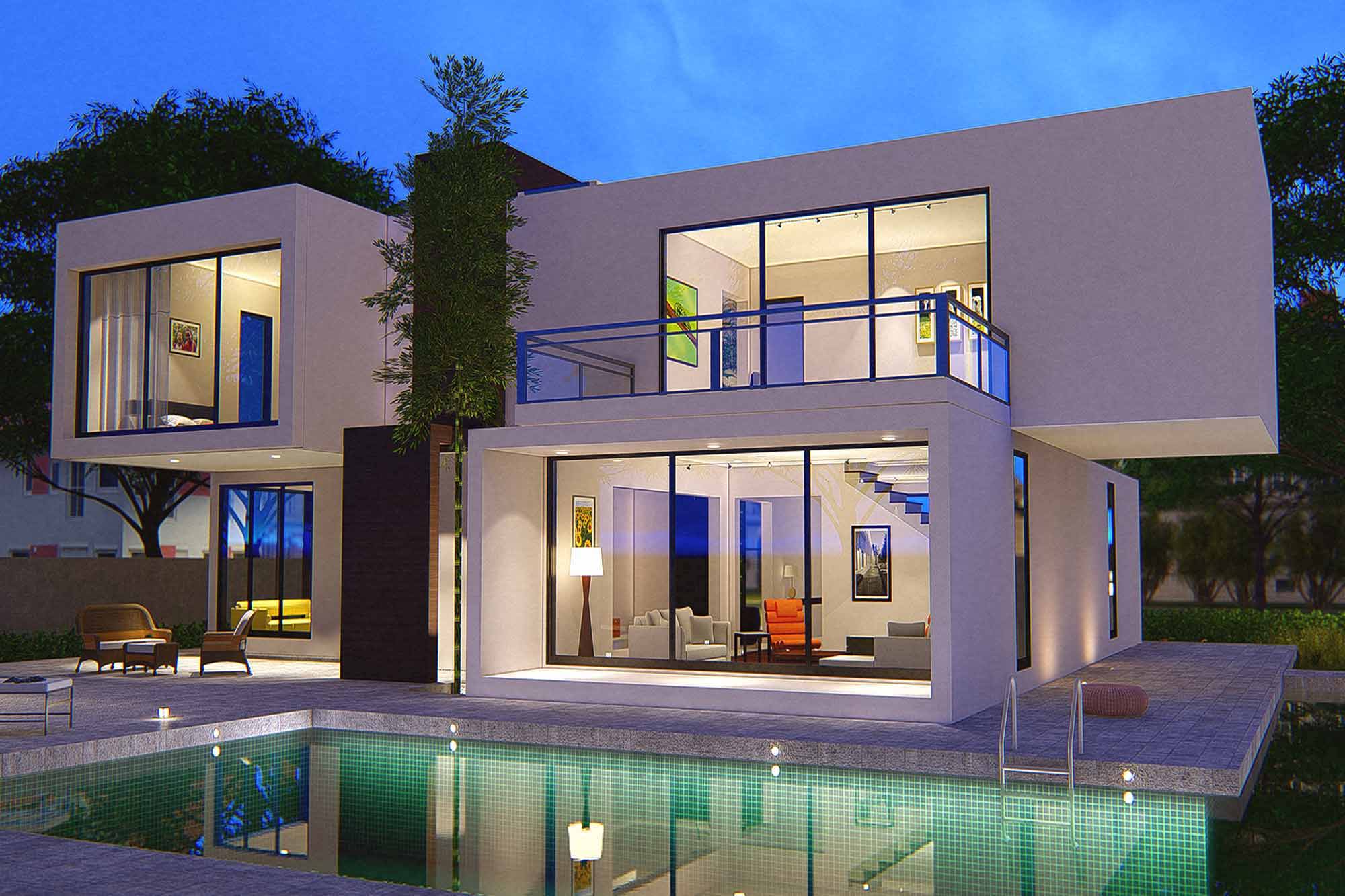 Modern House With Swimming Pool Design